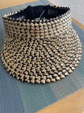 Hemlock Black & Natural Straw Visor